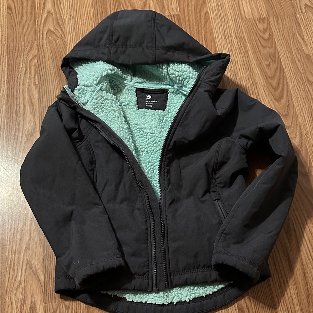 Kids Black Jacket with Green Lining